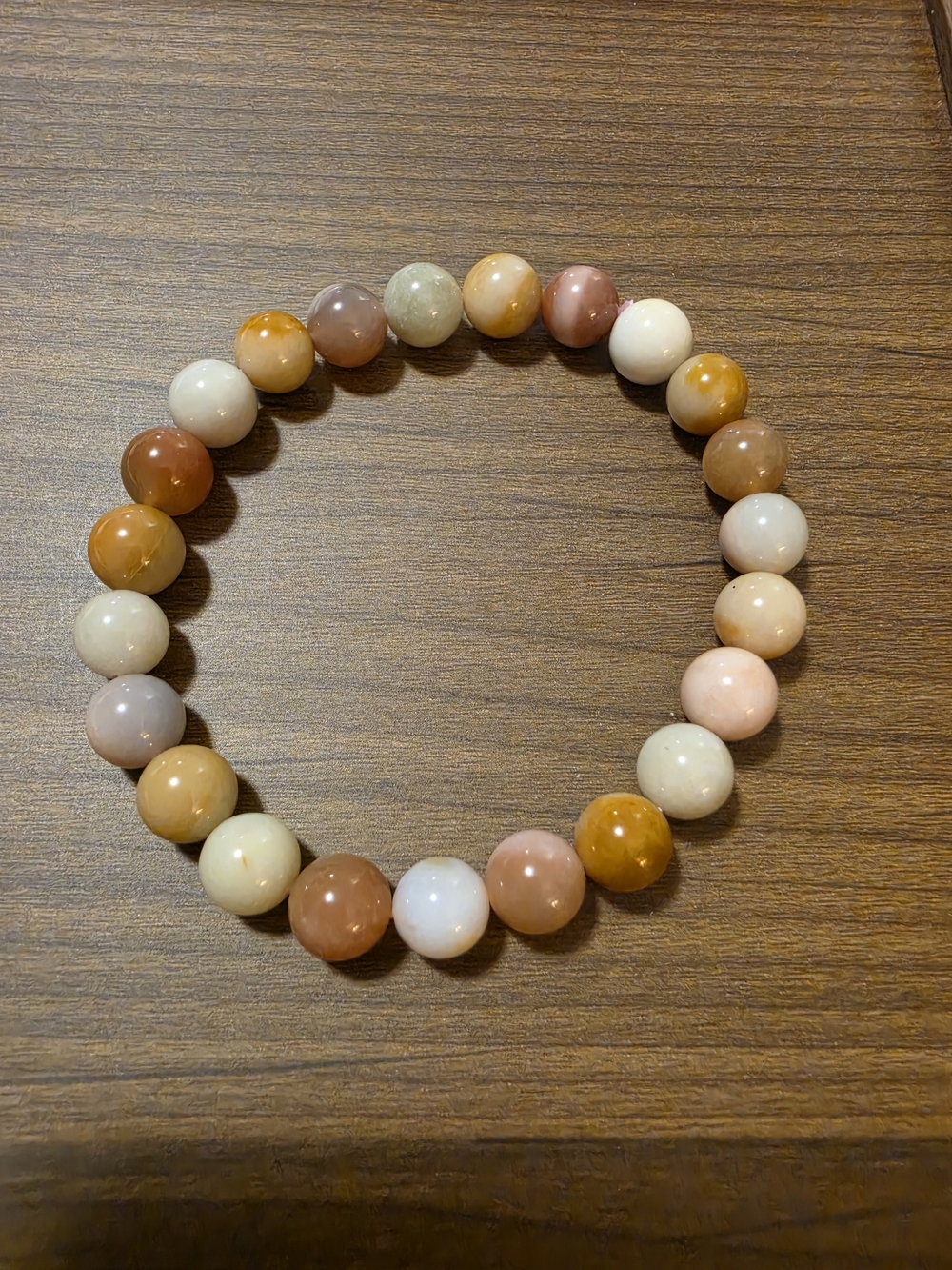 Alashan Agate 7.5mm Bead Stretch Bracelet - Women